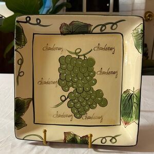 Chardonnay Grape Design Square Plate